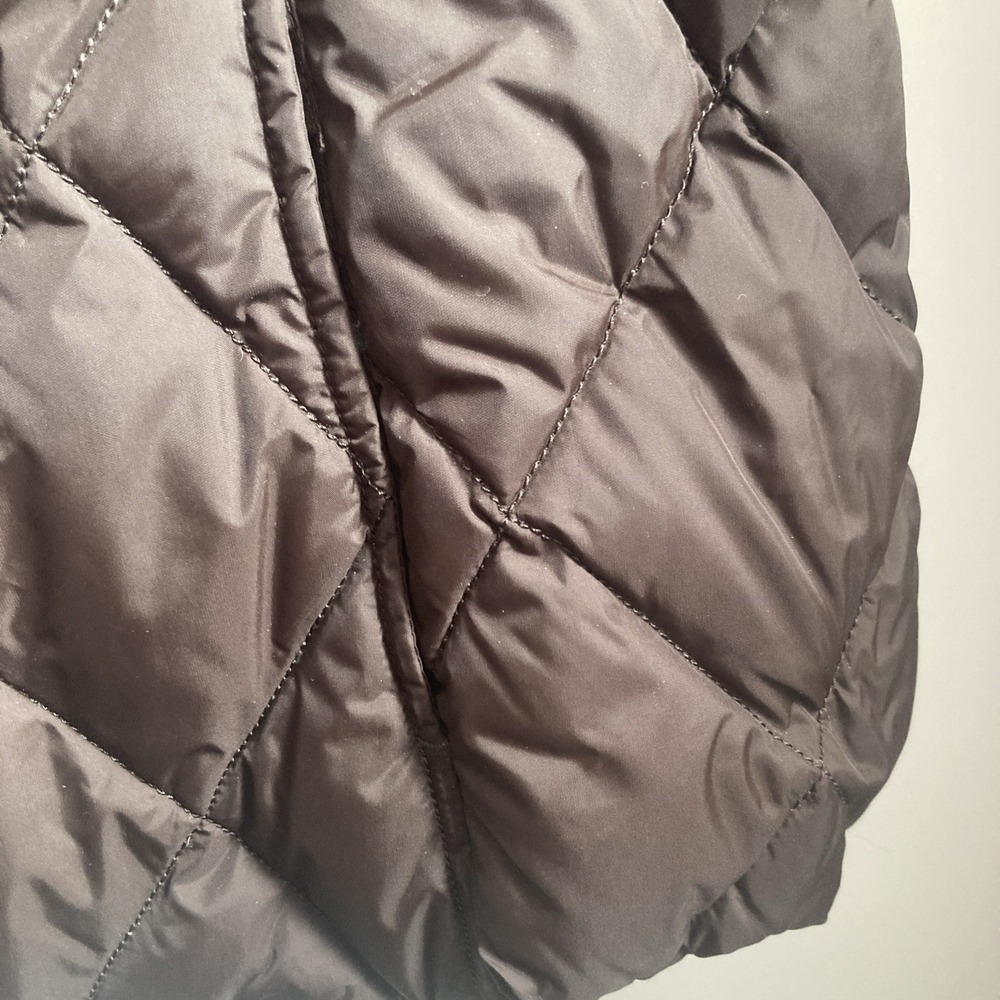 Lands Quilted Puffer Vest Zip Front Pockets Women's Size‎ XL 18 Brown Warm - Picture 3 of 5